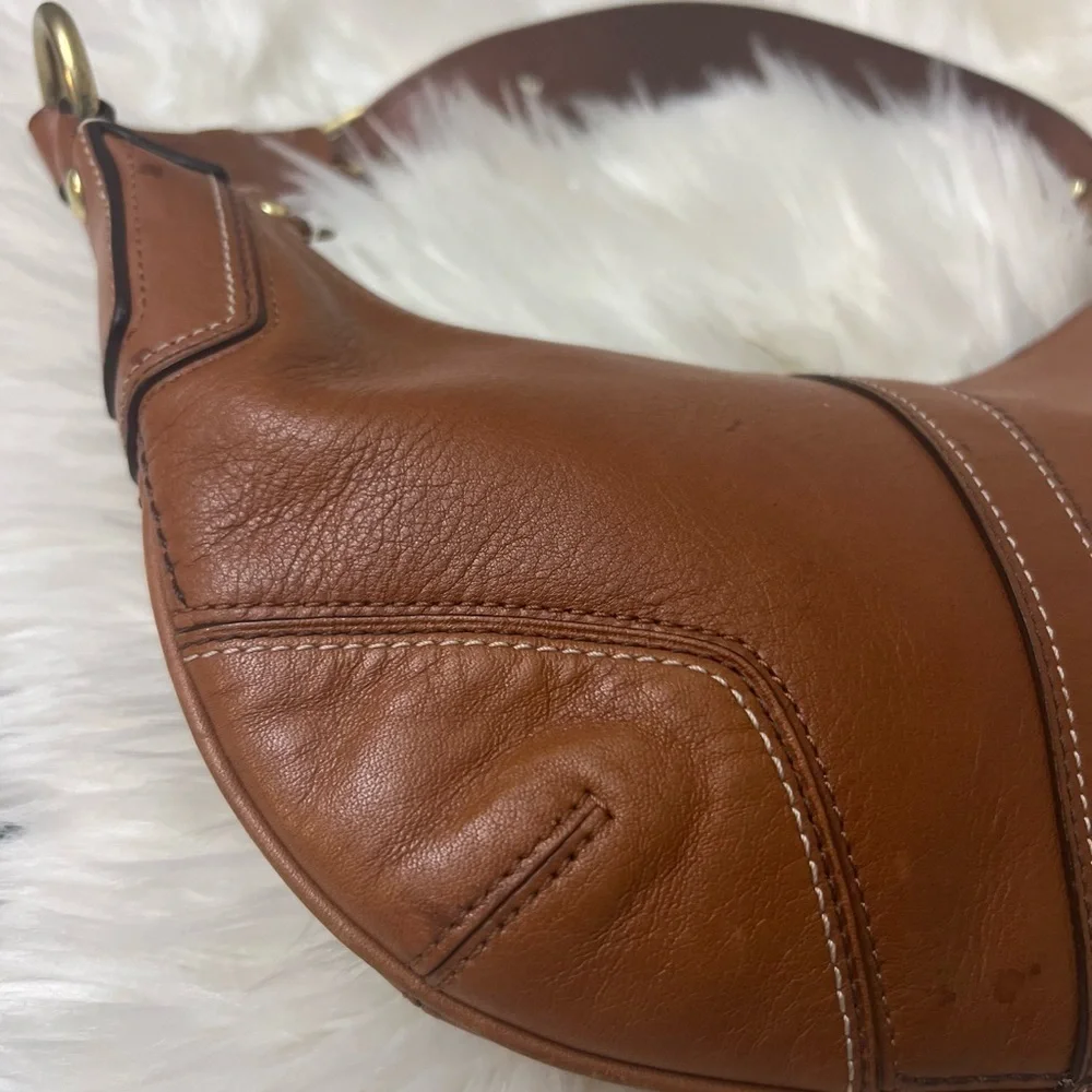 Vintage Coach Hampton Hobo Shoulder Bag Leather 11372 Tan Vintage Y2K